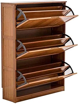 Flip Bucket Shoe Simple Home Space Multi-Layer Door Dustproof Porch Solid Wood Shoe Rack (Size : 50cm Length) ()