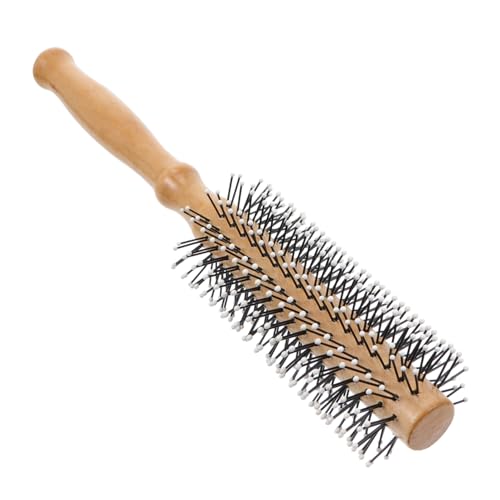 MERRYHAPY Cepillo Redondo de Madera para Peinar y Moldear Rizos Masajeador de Cabelludo Diseño Ergonómico Profesional y Doméstico Resistente y Cómodo para Styling Diario