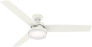 Hunter Indoor Ceiling Fan with LED Light and remote control - Sentinel 60 inch, White, 59456 - coolthings.us
