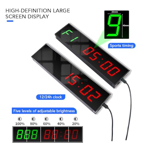 Cronómetro digital LED con control remoto para entrenamiento miniatura 5