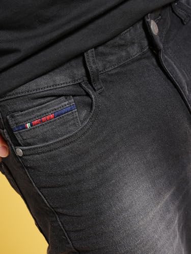 Image of The Indian Garage Co Men Bootcut Solid Mid-Rise Stretchable Jeans