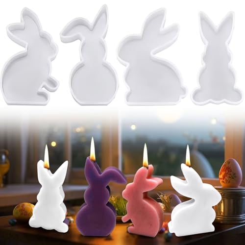 Moule Mouton De Paques 5 Moules En Silicone Pâques - Lapins Et Œufs 3D Pour Plâtre, Bougies, DIY Accessoires Artisanat