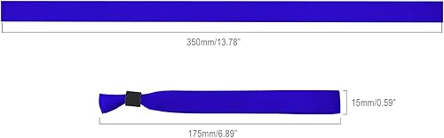 Miniatura 2 de Pulseras de tela para eventos, paquete de 100 pulseras de tela azul agua para conciertos, festivales, fiestas de admisión, Poliéster, No es una