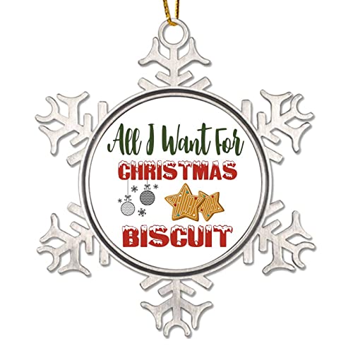 Adorno navideño de galletas para niños, todo lo que quiero para Navidad, decoración de Navidad, decoración de cocina, decoración de alimentos, adornos de copo de nieve de metal, regalo de Navidad para
