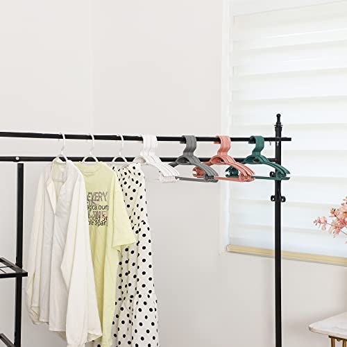 Plastic Clothes Hangers,60 Pack No Shoulder Bumps Suit Hangers Ultra Slim Space Saving Sturdy Durable Non-Slip Hangers For Sweaters,Coat,Jackets,Pants,Shirts,Dresses,Pink #TOP5