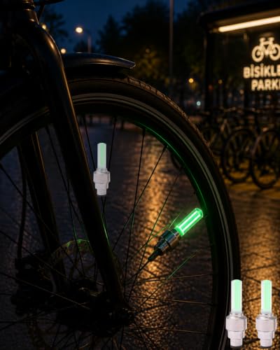 Bisiklet, LED Sibop Lambası Motor Araba Jant Işığı 2'li Set