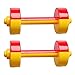 TOYANDONA 1 par de mancuernas cortas de plástico para niños, fitness, juguete de entrenamiento para niños, juguetes deportivos para niños, estudiantes (rojo)