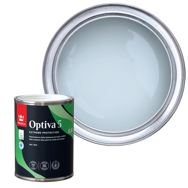 TIKKURILA Optiva 5 Matt Emulsion Paint – Durable, Scrubbable & Easy-Clean for Walls and Ceilings | Zero VOC - 1L Cumulus Y354 — image 1