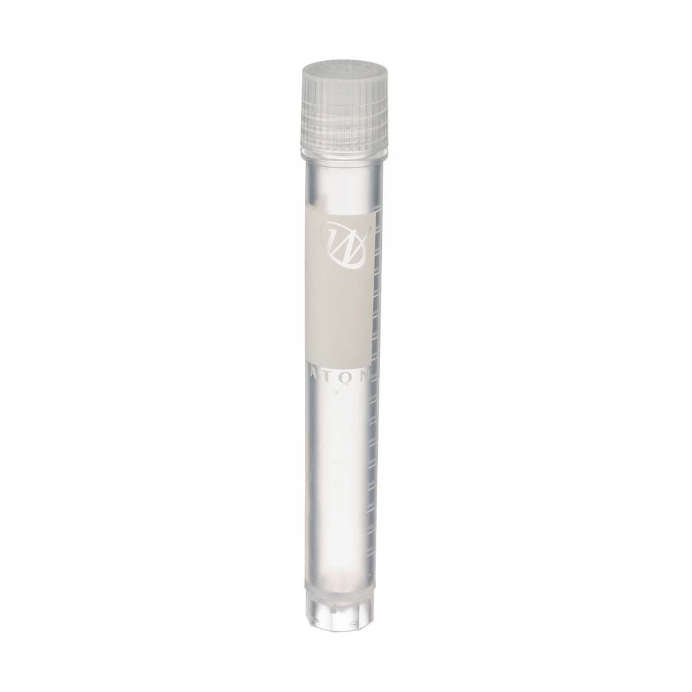 Wheaton W985872 Polypropylene Conical 2mL CryoElite Cryogenic Freestanding Vial, with Writing Patch and External Threaded Natural Cap (Case of 500)