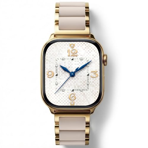Image of V.R.HOPE Luxury Gold Apple Watch Band for Women, Metal & Silicone