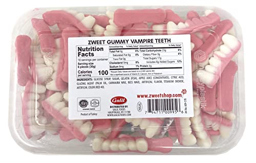 Zweet Gummy Candy Vampire Teeth Chewy Candy Pack Of 3-10 Ounce – Gummy Kosher Candy, Halal Candy– Resealable Pack Of Gummy Candy #TOP1