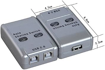 Sanoxy USB 2.0 AB Switch Box, 2 PC to 1 USB 2.0 Device Printer, Scanner, etc...