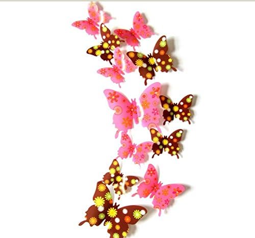 Flash Hawk - Calcomanías de pared con diseño de mariposa 3D, decoración artística (estilo 2)