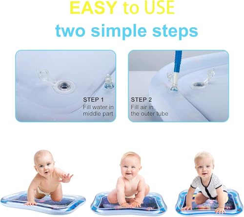KIDSZONE Inflatable Tummy Time Water Mat Baby – Infant and Toddler Play Sensory Toys for Early Development Activities | Age 3 to 12 Months (70 * 51)