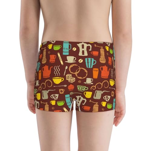 Boys' Cotton Boxer Brief Soft Underwear-Retro Coffee3