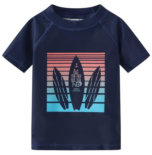 Toddlers and Baby Boys' 3-Piece Rashguard Sets Swimsuits Sets with Hat Surfing Swimwear Sunsuit UPF 50+2