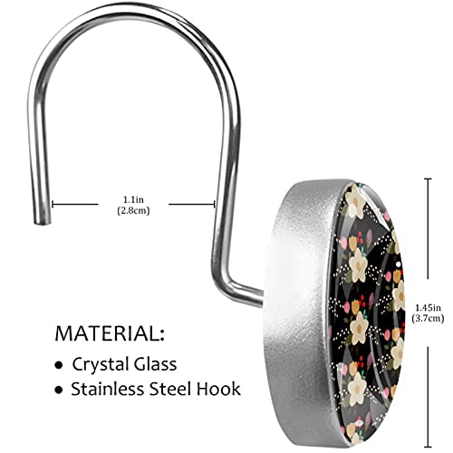 Crochets de rideau de douche double glissement pour tringle x12 - 4