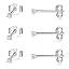 3 Pairs-CZ Earrings-Silver