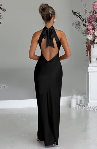 Memoriesea Women's Sexy High Split Sleeveless Backless Party Wedding Maxi Dress3