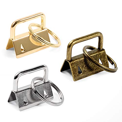 SPEEDWOX エンドパーツ 紐留め 金具 ジャンプリング付き 25個 3色 ゴールド 金古美 ニッケル 平ヒモ用 ワニカン 留め具 ワニグチ ひも留 バッグ用止めくわえカン 基礎 ストラップ キーホルダー 手芸用品 アクセサリー製作 手作り ハンドメイド