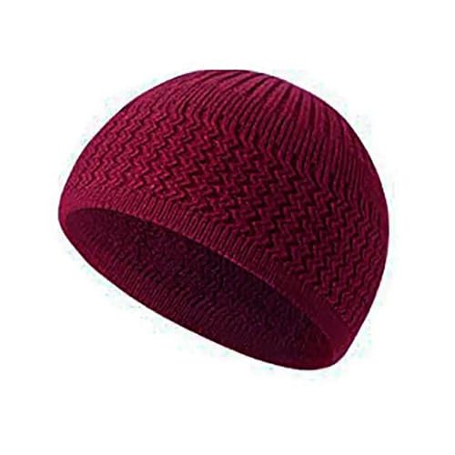 Bonnet tricoté chaud pour mosquée et quotidien - Style musulman hivernal unisexe