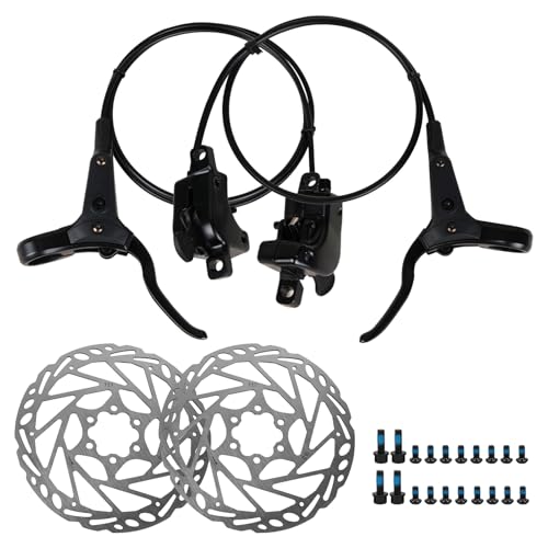 Bike Hydraulic Brakes Set Front 750mm Rear 1600mm 2 Piston Kit With 160mm 6-b...