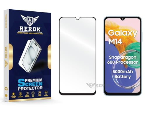 Image of Gorilla Tempered Glass Screen Protector Compatible with Samsung Galaxy M14 4G [Pack of 1] | Edge-to-Edge, Bubble-Free, Case Friendly, Easy Installation Kit