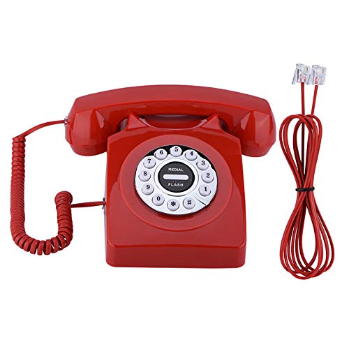 Telefono vintage in stile western – Suono nitido, memorizzazione del numero di emergenza, composizione semplice, arredamento elegante – Rosso