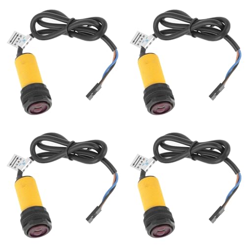 Garosa GAROSAF2SYDBRNOE 4Pcs Adjustable Infrared Obstacle Avoidance Sensor E18-D80Nk, Diffuse Reflection Photoelectric Sensor, Vibration Sensor With Stainless Steel M6 Nuts And Washers cover
