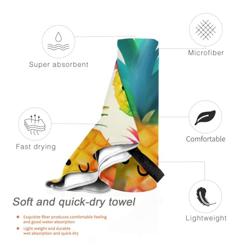 Serviette de plage microfibre anti sable et compacte ananas