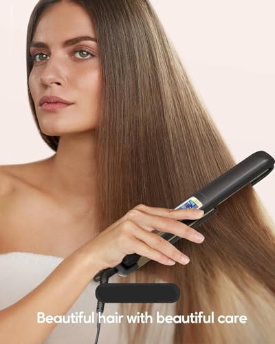 Plancha para el cabello profesional con revestimiento en nano-titanio, plancha 2 en 1 para alisar el cabello y darle brillo, plancha dual voltaje miniatura 3