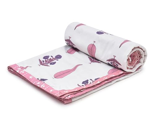 Image of Amazon Brand - Umi Premium Cotton AC Blanket Dohar Single Bed 57x87 | 160 TC Three Layer Soft Comforter | Lightweight All Season Bedding Quilt