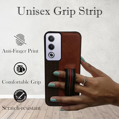 Image of Jkobi Back Case Cover for Oppo A3 Pro 5G (Professional PU Leather | Strip Chain Holder Socket)