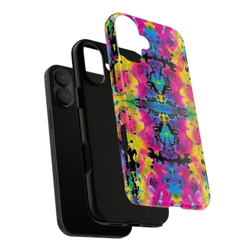 Coque iPhone 16 Plus motif abstrait multicolore vif rigide