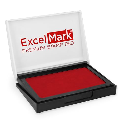 ExcelMark Ink Pad for Rubber Stamps 1-7/8 x 3-1/8- Red
