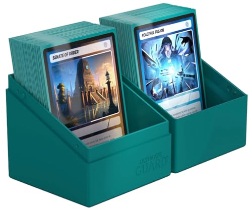 Image of Ultimate Guard Boulder Solid 100+, Deck Case for 100 Double-Sleeved TCG Cards, Petrol, Secure & Durable Storage for Trading Card Games, No Transparency