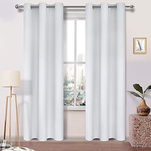 Image of DWCN Room Darkening Curtains for Bedroom 38x84 Inch Greyish White 2 Panels