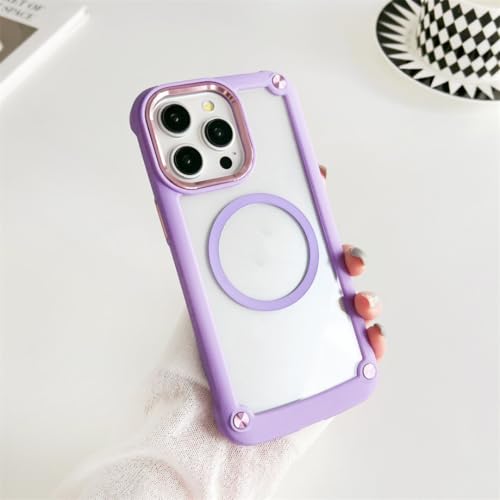 Coque hybride iPhone 16 violette idéale pour recharger sans fil au bureau