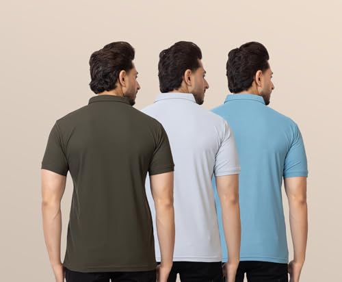 Image of OSCILLATE Summer Casual Wear Polycotton Polo Tshirt || Collared Neck Half Sleeve Solid T-Shirt for Men