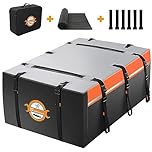 Sailnovo Car Roof Bag 20 Cubic Feet Foldable Roof Box, Soft Roof Box Storage for Most Cars with/without Roof Bars, Include 10 Reinforced Straps,6 Door Hooks, Anti-Slip Mat