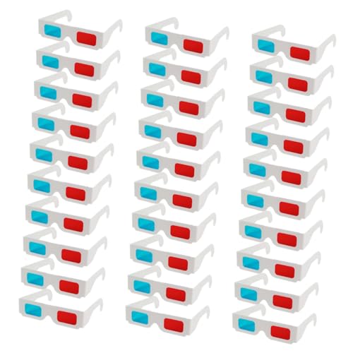 Yardenfun 30pcs Glasses Cardboard Frame for Movies and Gaming Anaglyph Eyewear and Publications Viewing