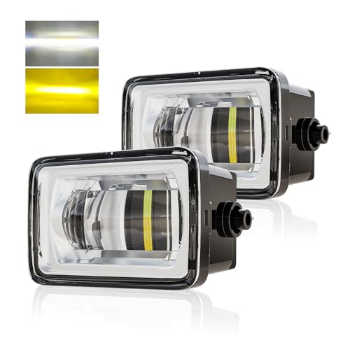wideep Premium Dual colors LED Fog Light Assemblies For F150/F250/F350 2015-2020 Ford, Two-Tone Fog Lamp Assembly Kit, Plug and Play, 3000K/6500K IP67 DC 12V, 2Pcs, JL3Z-7222-D