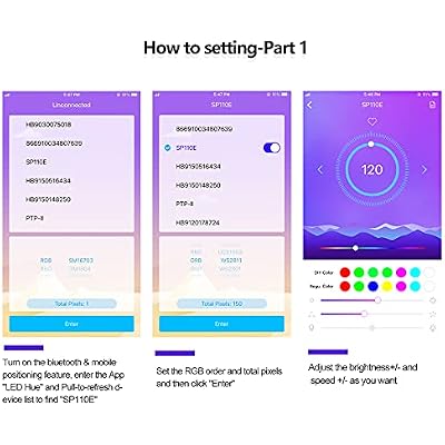 Sp110 Led Hue Ws2812b Controller, 4-Pack Sp110e LED Bluetooth Ws2811 Controller 5-24V, iOS/Android App Wireless Remote Control for WS2812 SK6812 SK6812RGBW RGB Strip Lights