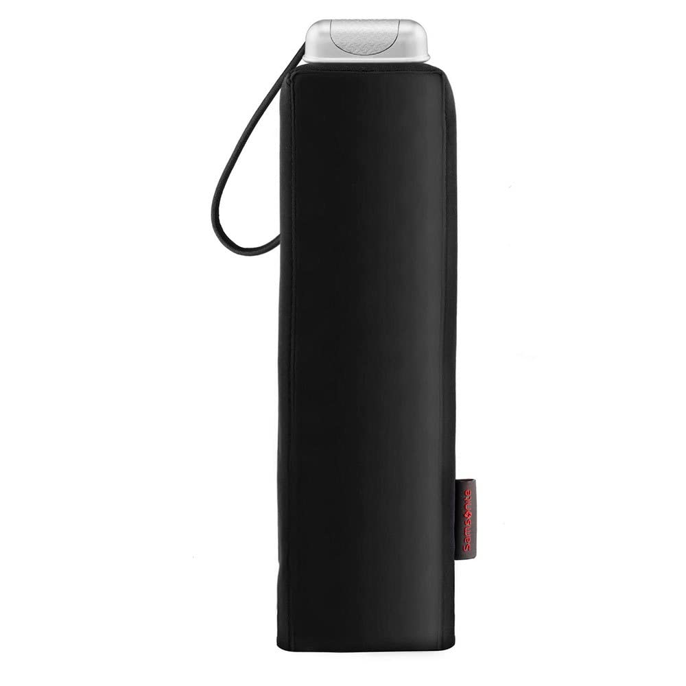 Samsonite Alu Drop S - 3 Section Manual Mini Flat Regenschirm, 23 cm, Black