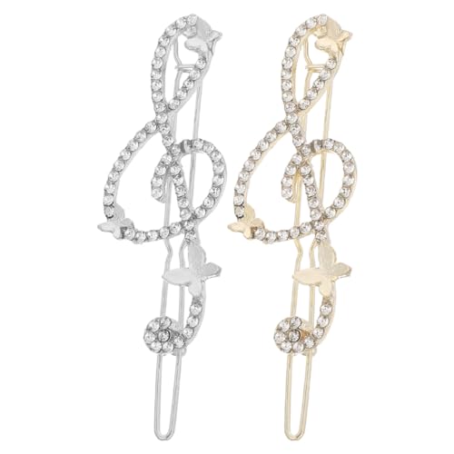 Barrette à strass note de musique chic en alliage durable pour des coiffures d'exception