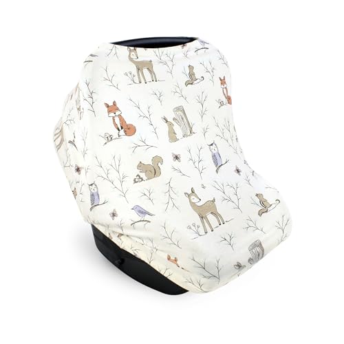 Image of Hudson Baby Unisex Baby Multi-use Car Seat Canopy, Enchanted Forest, One Size