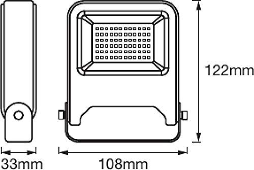 LEDVANCE LED Fluter, Leuchte für Außenanwendungen, Warmweiß, 125,0 mm x 101,0 mm x 29,0 mm, ENDURA FLOOD