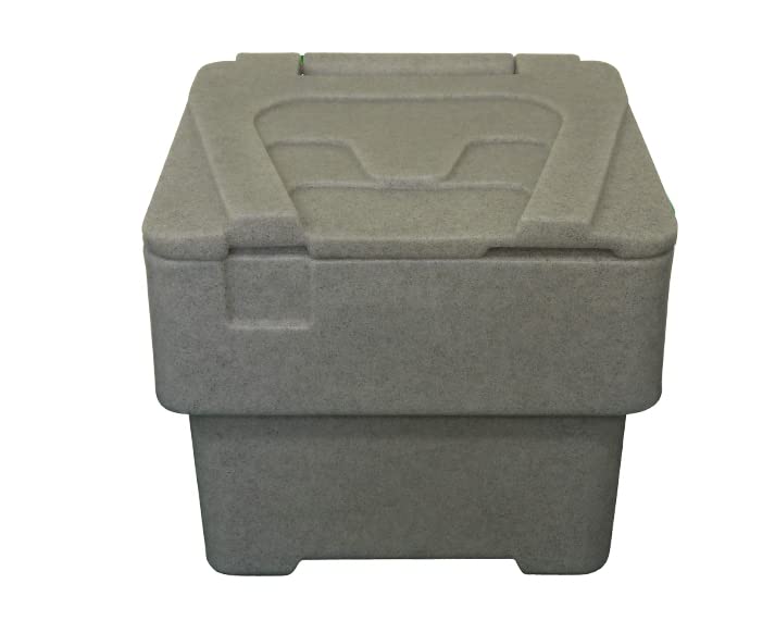 BritishBins Grey 60 ltr Rock Salt Storage Bin Grit Dispenser Plastic Box Container