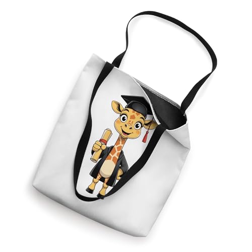 Bolso tote con diseño de jirafa graduada y diploma miniatura 2