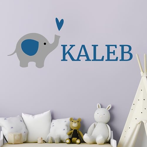 Vinilo Decorativo Infantil Elefante Personalizable 24x10 in